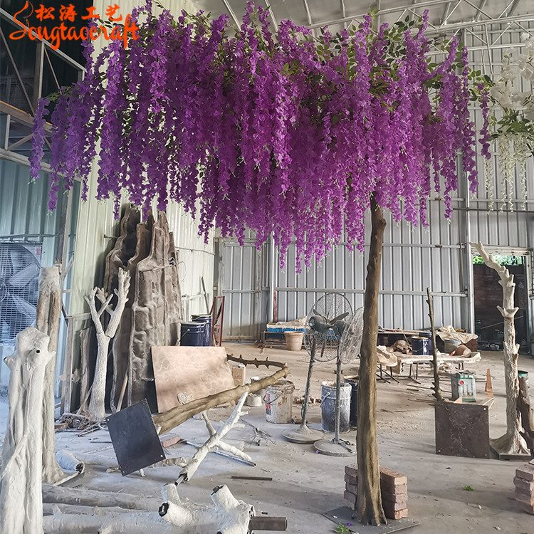 單邊仿真紫藤花樹