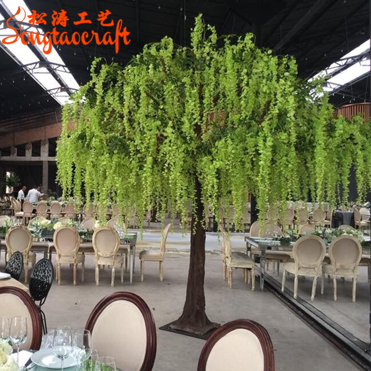 餐廳綠色花藤條假紫藤花樹